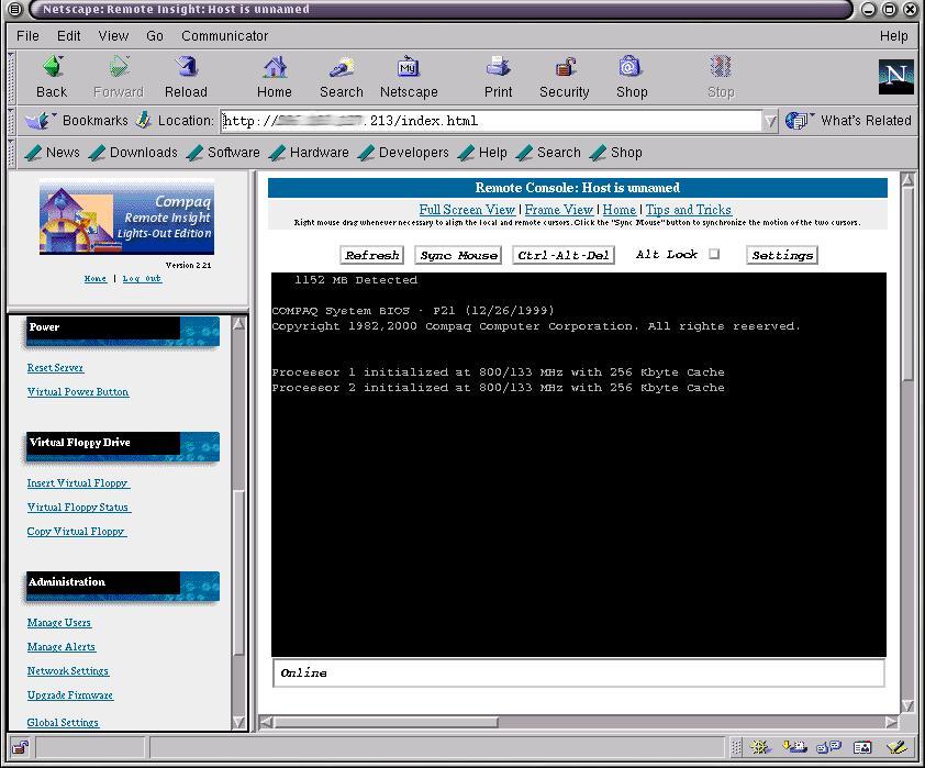 Image browser showing memory check during BIOS boot